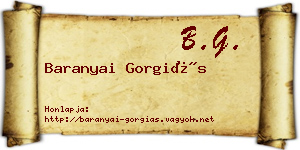 Baranyai Gorgiás névjegykártya